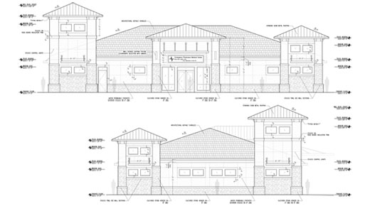 Florida Architect Urgent Care Elevation Drawings