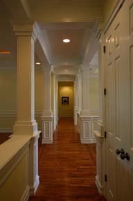 Dream Home Plans, custom home hallway design with architectural trim work, cinnamon hill estates