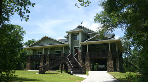 Florida River Front Home Design, Flood Zone Residential Architects, custom river house design, vacation home, residential design on piers, water front