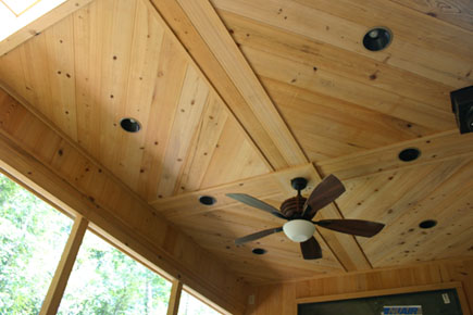 custom home wood tongue and groove ceiling design, alachua county