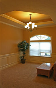 Gainesville Florida Architect, haile plantation home deisgn, dining room with tray ceiling, wainscoting 